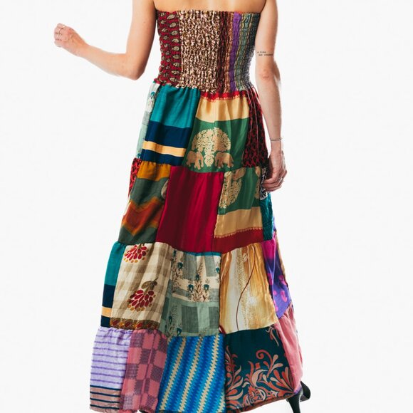 Long Maxi Dress off shoulder Boho Hippie Clothes Beach Summer Gypsy Skirts Women - Picture 3 of 7